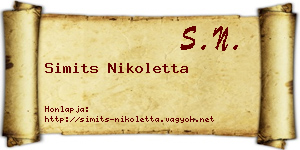 Simits Nikoletta névjegykártya