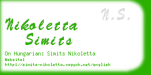 nikoletta simits business card